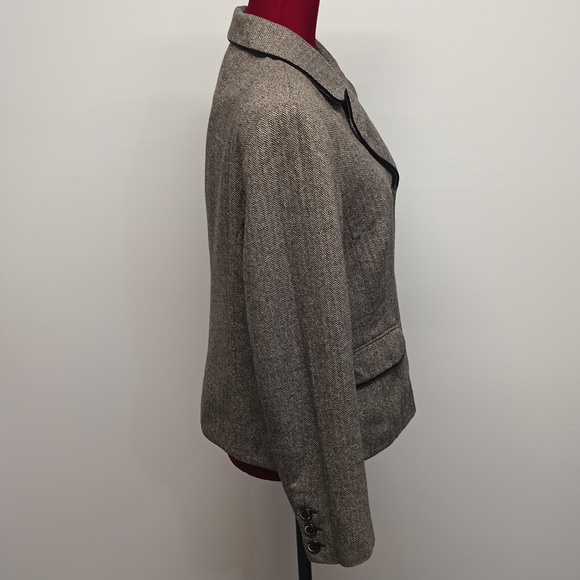 TRIBAL women’s WOOL SILK COTTON Blazer jacket size 12 lapel Notch-collar - Picture 3 of 11